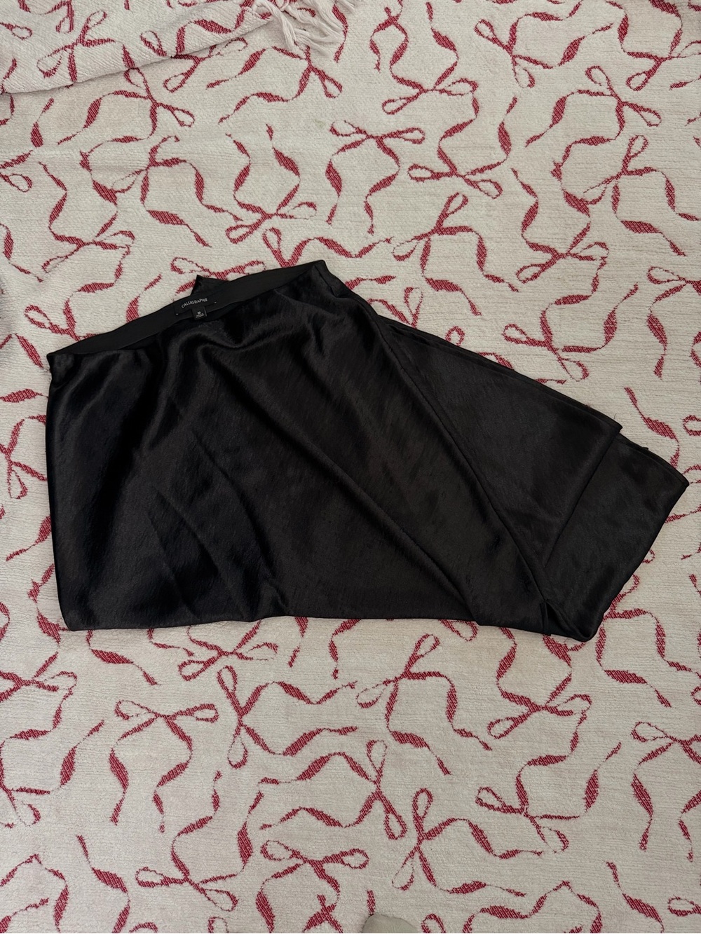 & Other Stories Black Satin Maxi Skirt